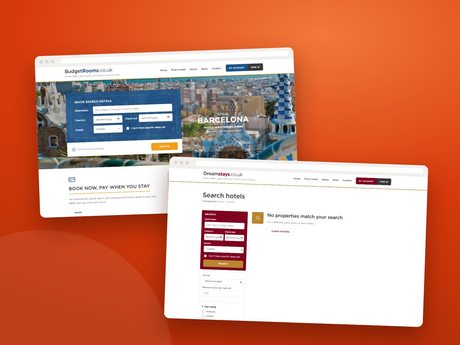 Budgetrooms and Dreamstays: two brands running from one CMS